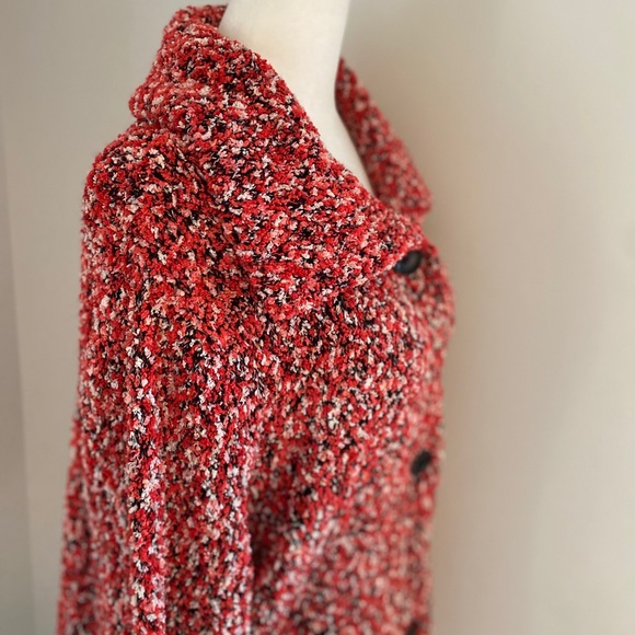 Evan-Picone Red Speckles Buttonup Cardigan Size 1X - Picture 7 of 10